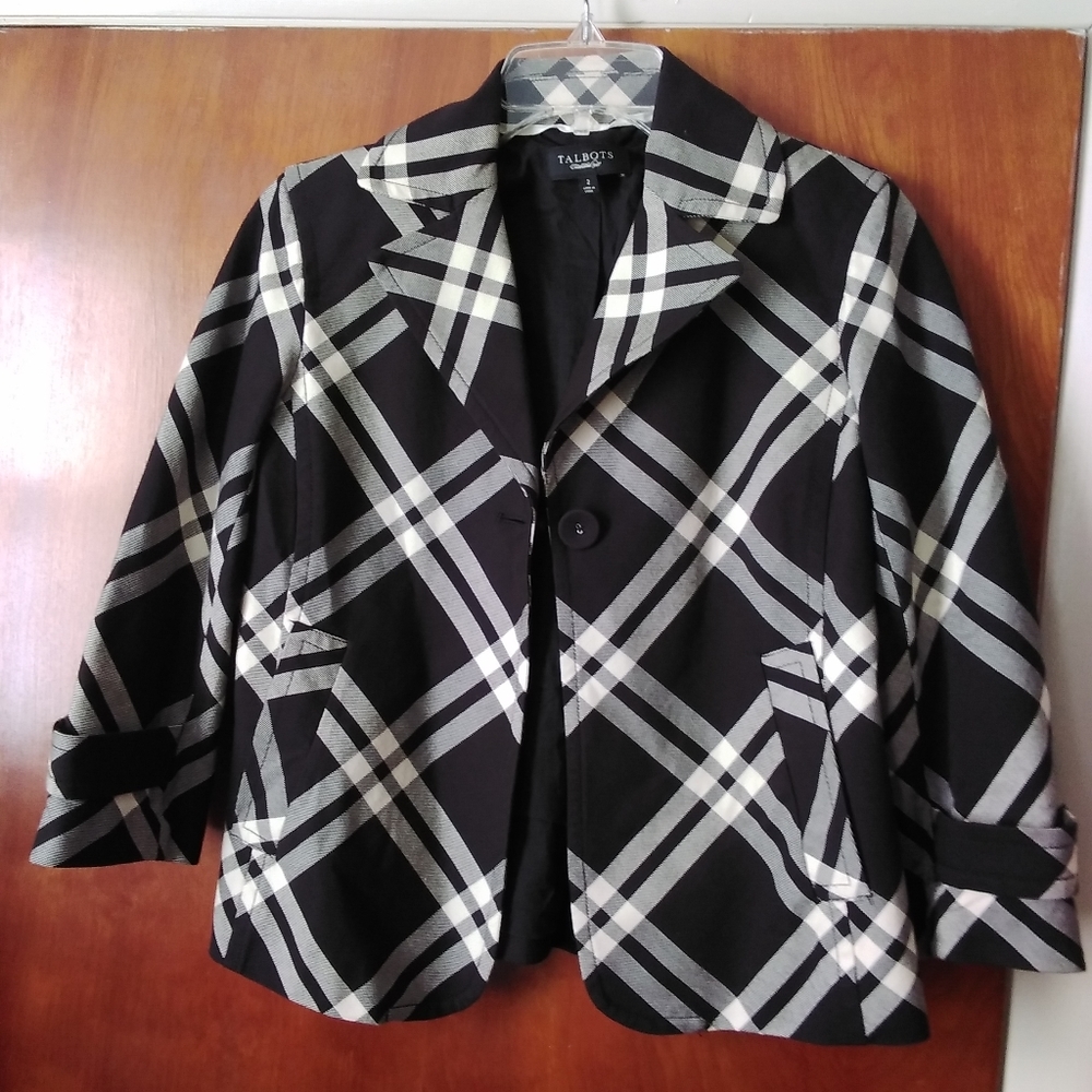 Talbots Black & Cream Blazer